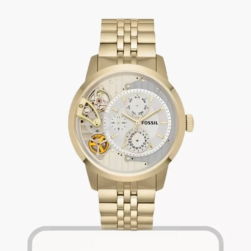 Fossil Townsman Multi-Function White Dial Golden Men's Watch- ME1137